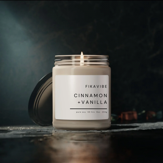 Cinnamon + Vanilla White Label Candle