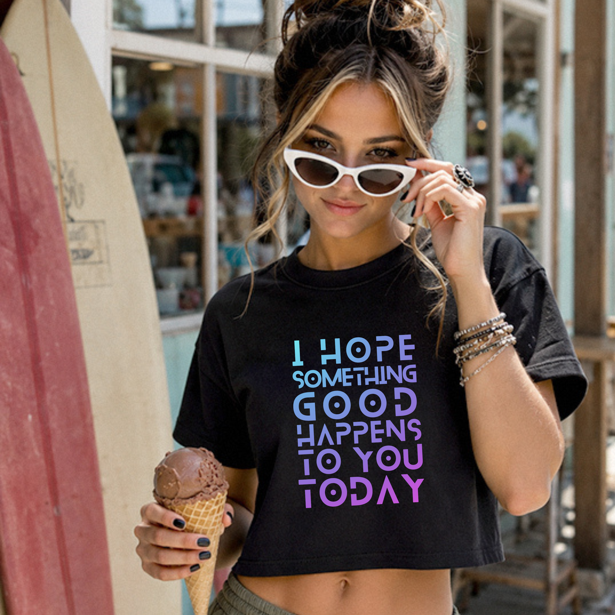 I Hope Something Good Happens To You Today Crop Tshirt