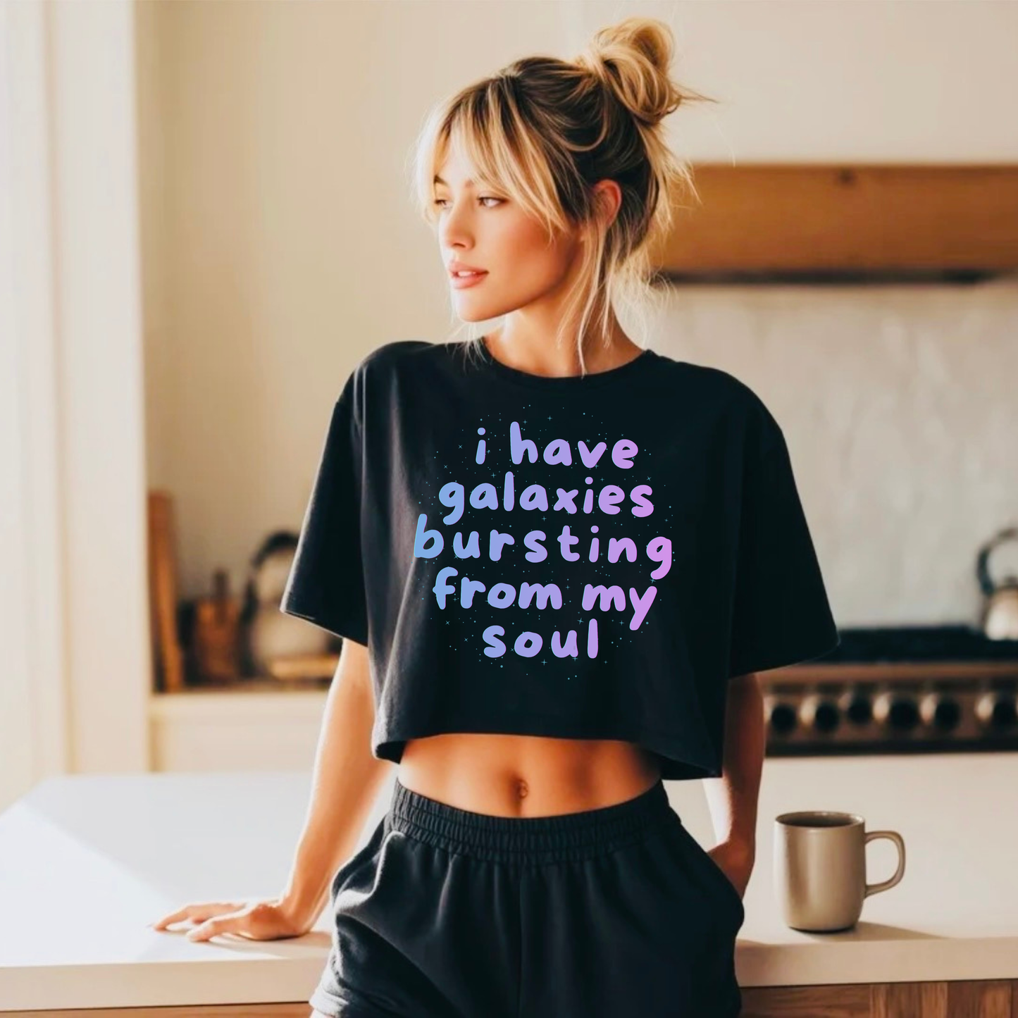 I Have Galaxies Bursting From My Soul Crop Top