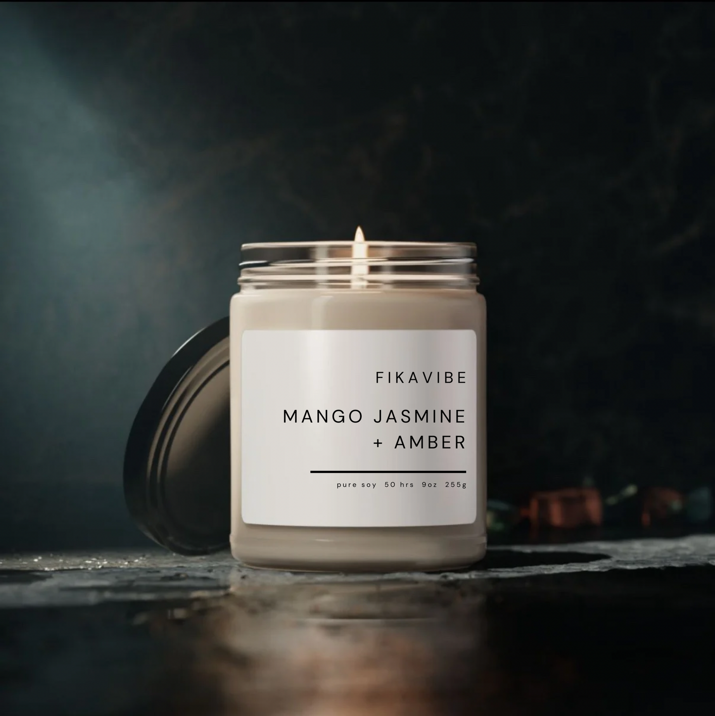 Mango Jasmine + Amber White Label Candle